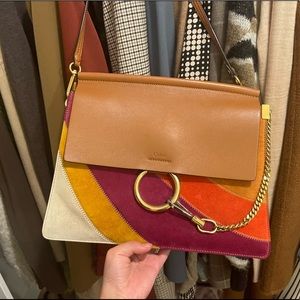 Chloe Faye Rainbow Patchwork Leather & Suede